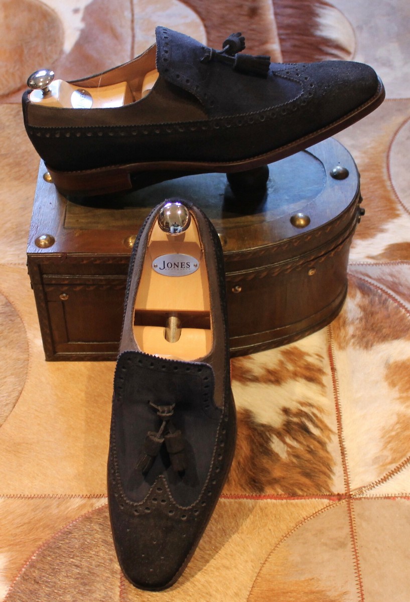 Cheaney 'Cheltenham' Blue Suede Tasselled Brogues UK