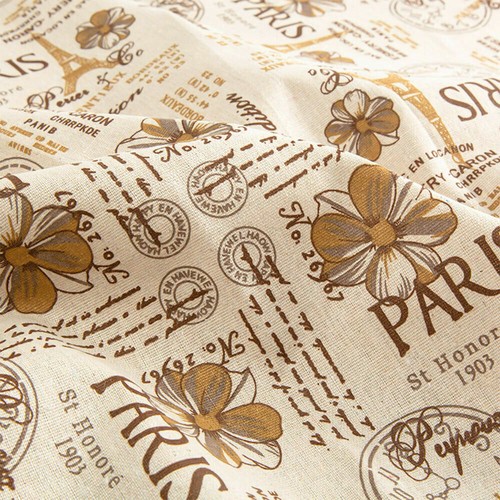 Vintage Paris Eiffel Tower Fabric Cotton Linen For DIY Handmade Decor Material - Picture 9 of 16