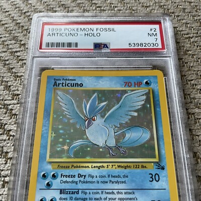 PSA 7 NM Articuno Holo Rare 1999 Pokemon Fossil Unlimited 2/62