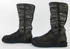 UGG Australia Camaya Sequin UGGPure Lined Boots Black Sz 6 Near Mint 