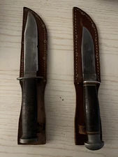 (2 in 1 deal) WW2 US Kinfolks Fighting Knife Leather Scabbard