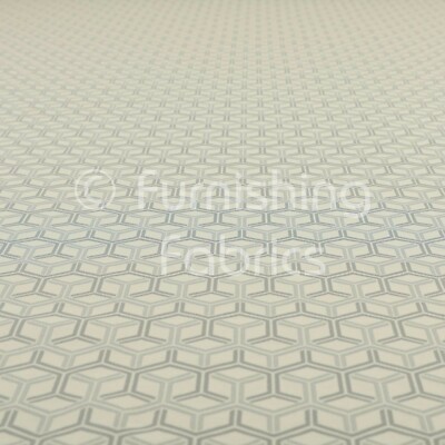 Neue leichte Chenille 3D Würfel geometrisches Muster silber Polsterstoffe
