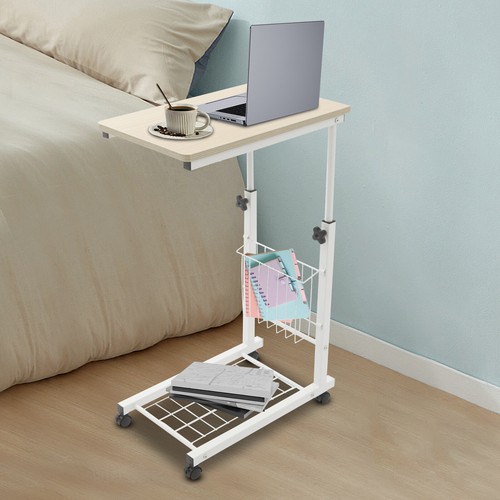 Tavolino da Letto Regolabile 2 Livelli Spessito Mobile Tavolo Standalone con Ruote - Foto 2 di 21