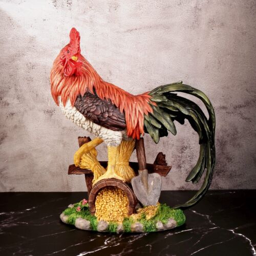 Feng Shui Rooster Showpiece Invite Health Wealth & Happiness For Home Decor R3