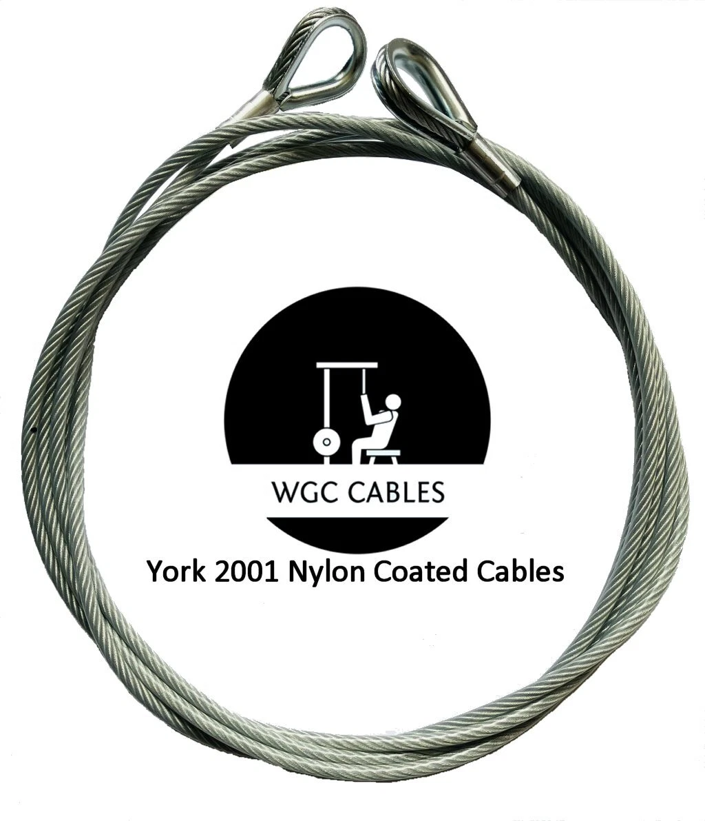 York 2001 standard nylon coated multi gym cables 7 cable options available