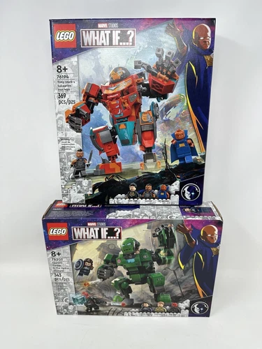 LEGO Marvel What If Hydra Stomper Set 76201 & Sakaarian Iron Man 76194 Lot of 2
