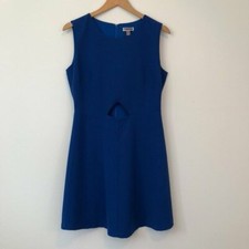 CHELSEA28 Solid Royal Blue Cutout Fit Flare Mini Sleeveless Party Dress Medium M