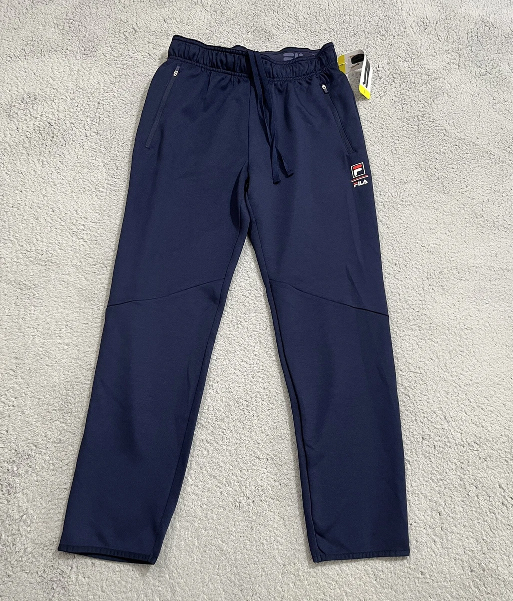 Fila Men's Small Active Track Pants Sweatpants Logo with Front Zip