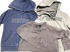Lot Of 3 OshKosh Boys Sweatshirts 2 Zip Front Hoodies Size 5/5A