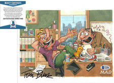 TOM BUNK - GARBAGE PAIL KIDS CARTOONIST - SIGNED 8x10 PHOTO BECKETT COA BAS