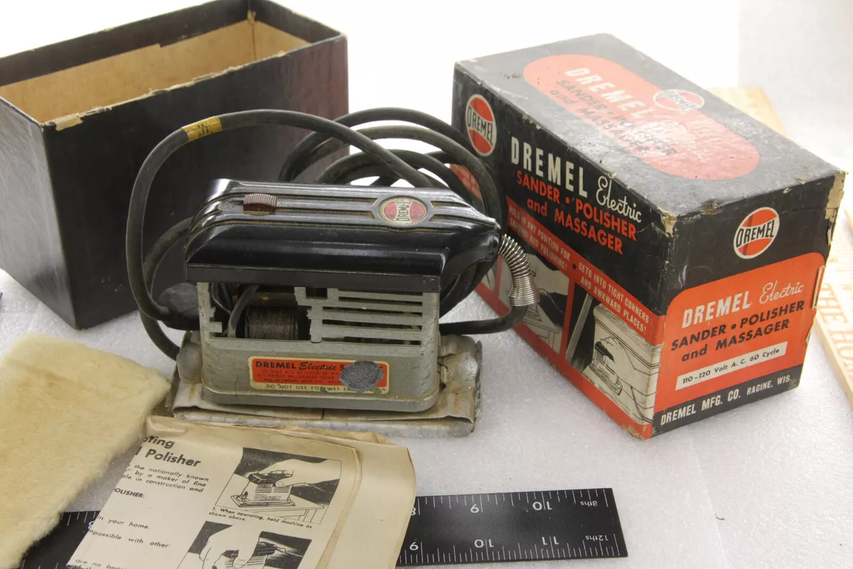Dremel Hand Sander Polisher and Advertised Massager w Box Collectible VINTAGE