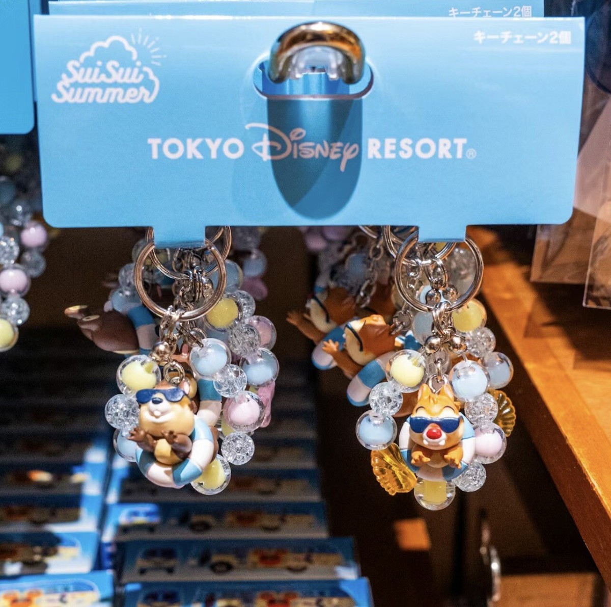 Japan Tokyo Disney Resort Store 2024 SUISUI Summer Key Chain Set
