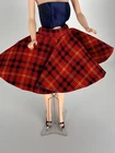 Vintage Tammy or Barbie Clone Doll Red Plaid Skirt and Jacket
