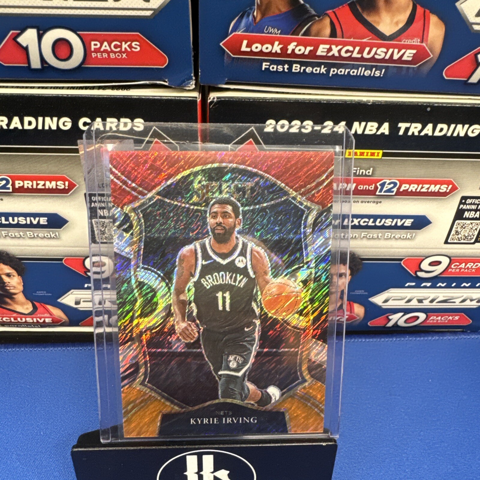 2020-21 Panini Select - Concourse Red White Orange Flash Prizm #42 Kyrie Irving