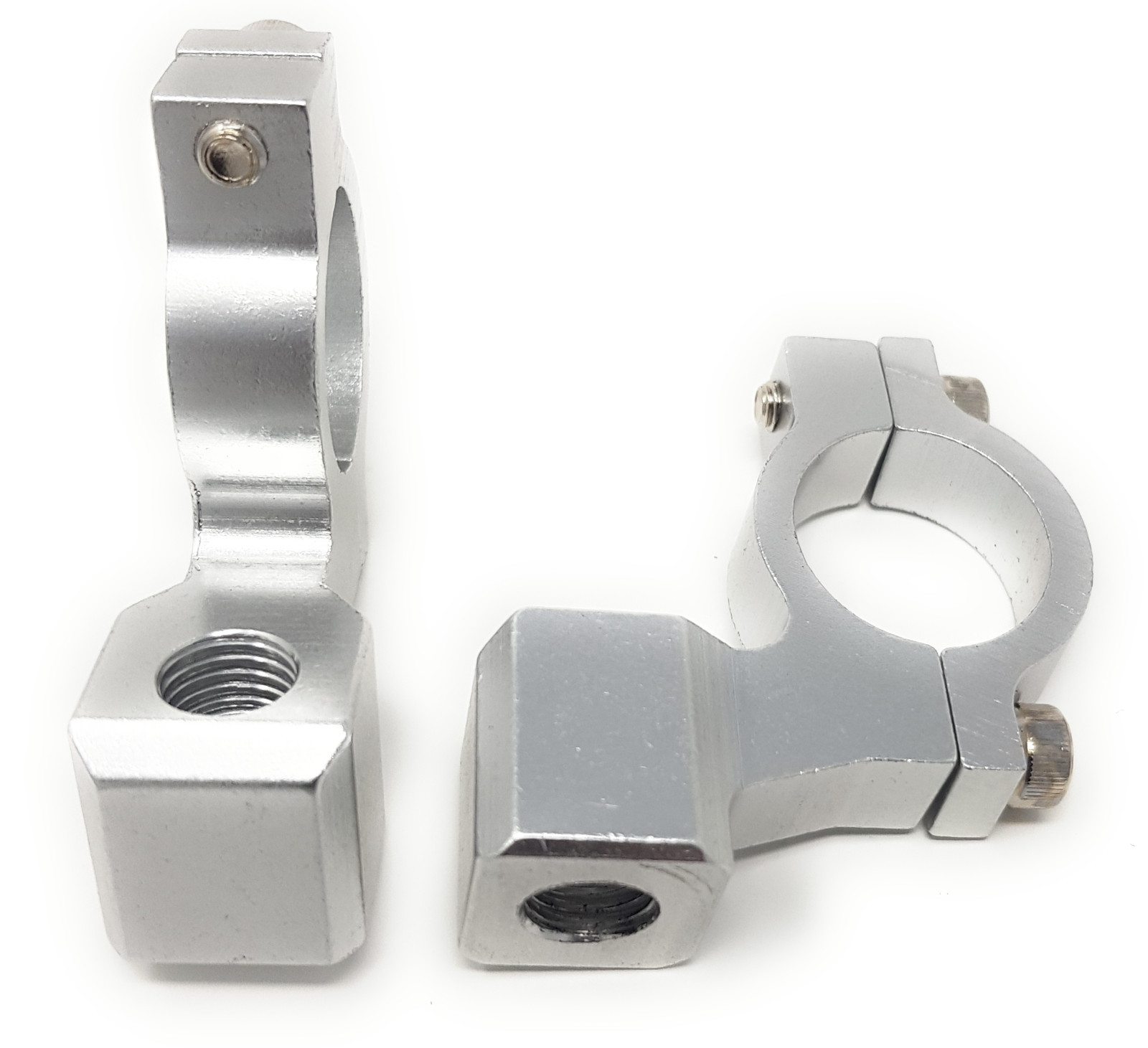 Pair of Motorbike Mirror Mounts with 10mm Clockwise Thread for 22mm Handlebars