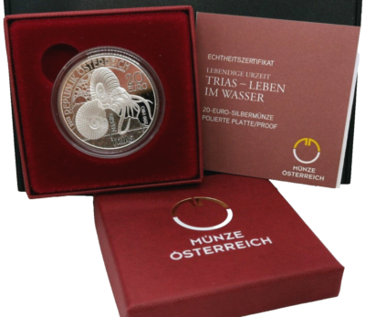 #ad Silver Proof 20 Euro Triassic Life in the water 2013 AUSTRIA 585E AU $127.89