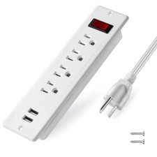 Usb Power Strip Recessed Power Socket Mountable Outlet Extender Multiple Protect