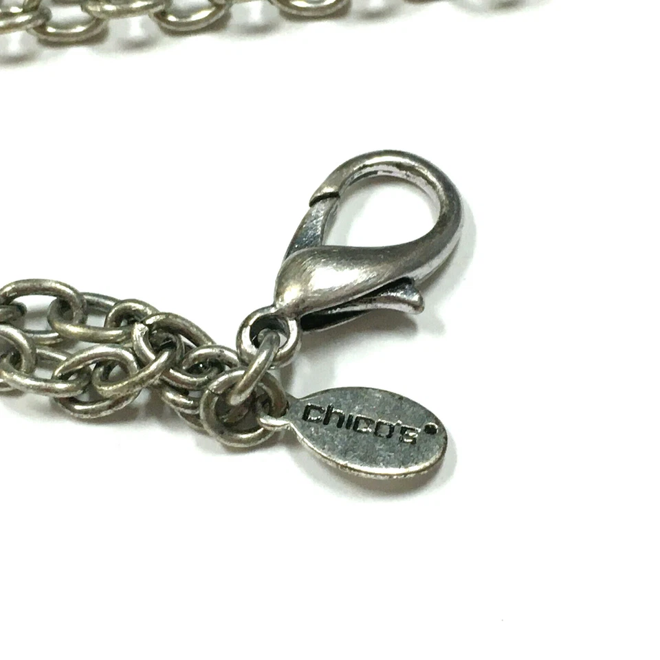 NUEVO CHICO'S Collar Largo Plata Melocotón y Bronce Mármol Ámbar Cuentas de Vidrio R28k Foto 4 de 4