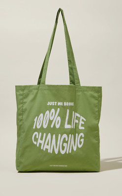 Cotton:On Foundation Recycled Tote Bag ''100% Life Changing'' Reusable Grocery NEW