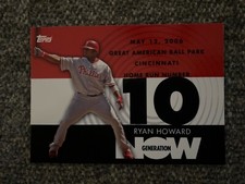 2007 Topps Generation Now Insert #GN10 Phillies Ryan Howard Baseball Card