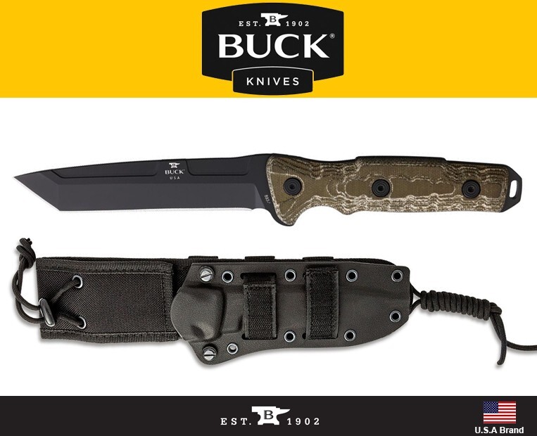 kochabin⭐︎ Buck Knives 893 Ground Combat Tanto Fixed Blade Knife 5160 Carbon