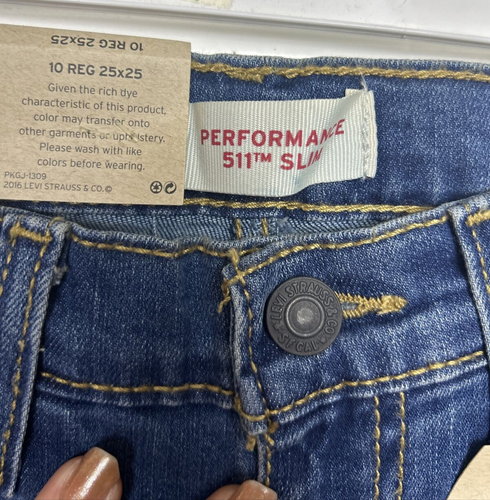 Size 10 Reg Kid's LEVI'S 511 Slim Stretch Jeans w/ Adjustable Waistband - Picture 10 of 15