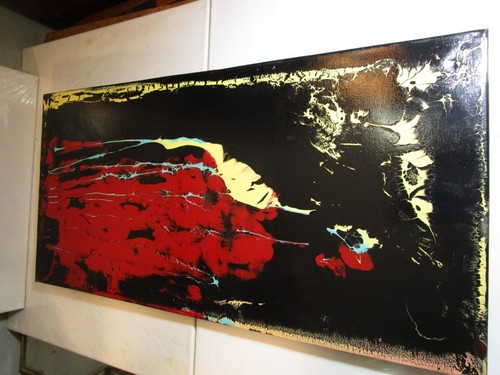 12X24 Original painting MUSK YAI Modern Abstract acrylic Canvas RTH - Bild 4 von 5