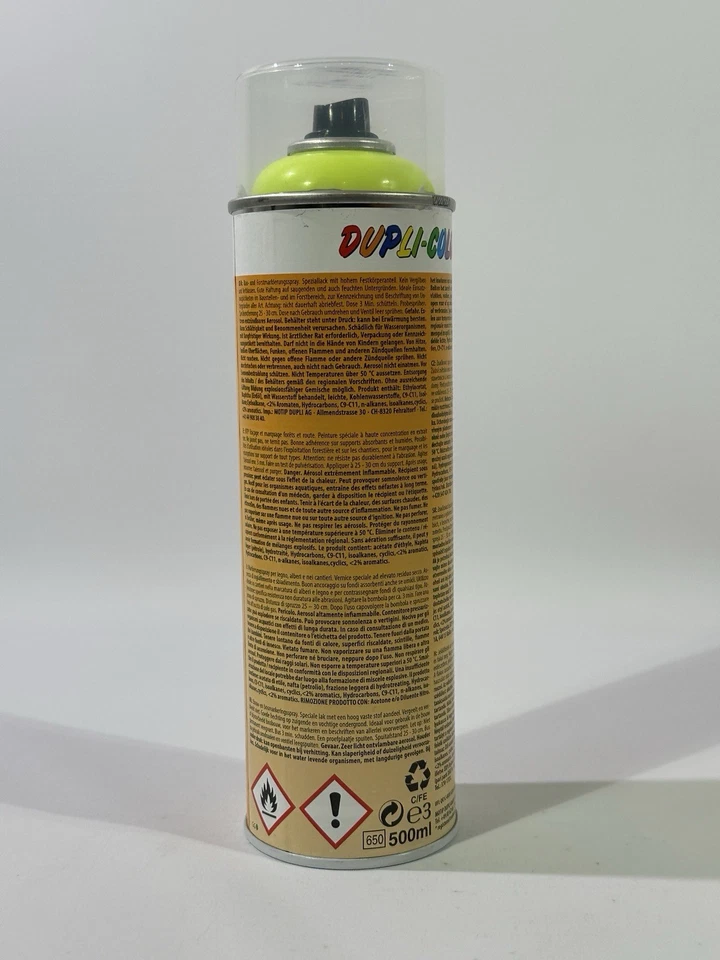 DUPLI-COLOR BAU- UND FORSTMARKIERUNG 642876 LEUCHTGELB HOLZ STRAßE 500ml - Bild 3 von 4