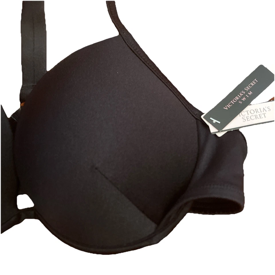 Top Victoria’s Secret Natación Negro Sólido Espalda Lentejuelas Deslumbrantes Talla 36C-NUEVO CON ETIQUETAS Foto 4 de 4
