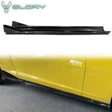 Fits 10-15 Chevrolet Camaro Side Skirts IKON V3 Style 4PCS Panel PP Gloss Black