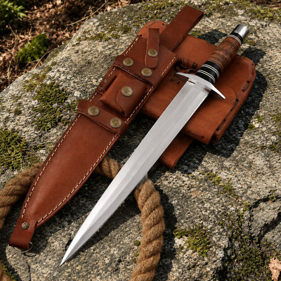 17'' ARKANSAS TOOTHPICK Custom Handmade D2-Tool Steel DAGGER KNIFE W/Sheath 2407