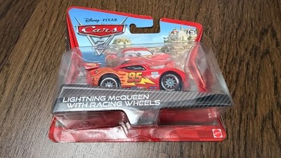 Disney Pixar Cars Lightning McQueen w.Racing Wheels Cars 2 Short Card Kurze Kart