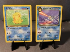 Pokemon TCG Psyduck 65/82 1st Edition & Dark Golduck 37/82 Team Rocket 2000 NM