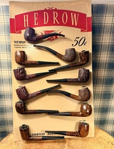 Lot Of NOS - UNSMOKED Twelve (12) Ber-Briar Pipes & STORE ADVERTISING DISPLAY