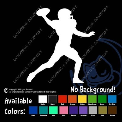 Football Player Decal Sticker School Quarterback Sports Ball Throw Team Life QB