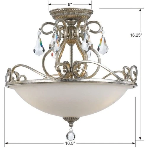 Crystorama 5010-OS-CL-MWP Ashton Semi-Flush Mount Olde Silver - Picture 5 of 7
