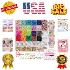 Bracelet Making Kit for Beginner 5000Pcs Preppy Polymer Friendship Bracelet M...
