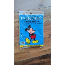Vintage 70s Disney Mickey Mouse Adult Poncho One Size Fits All - Unopened
