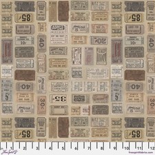 Tim Holtz Palette Palette Neutral Tickets Sold by The 1/2 Yard