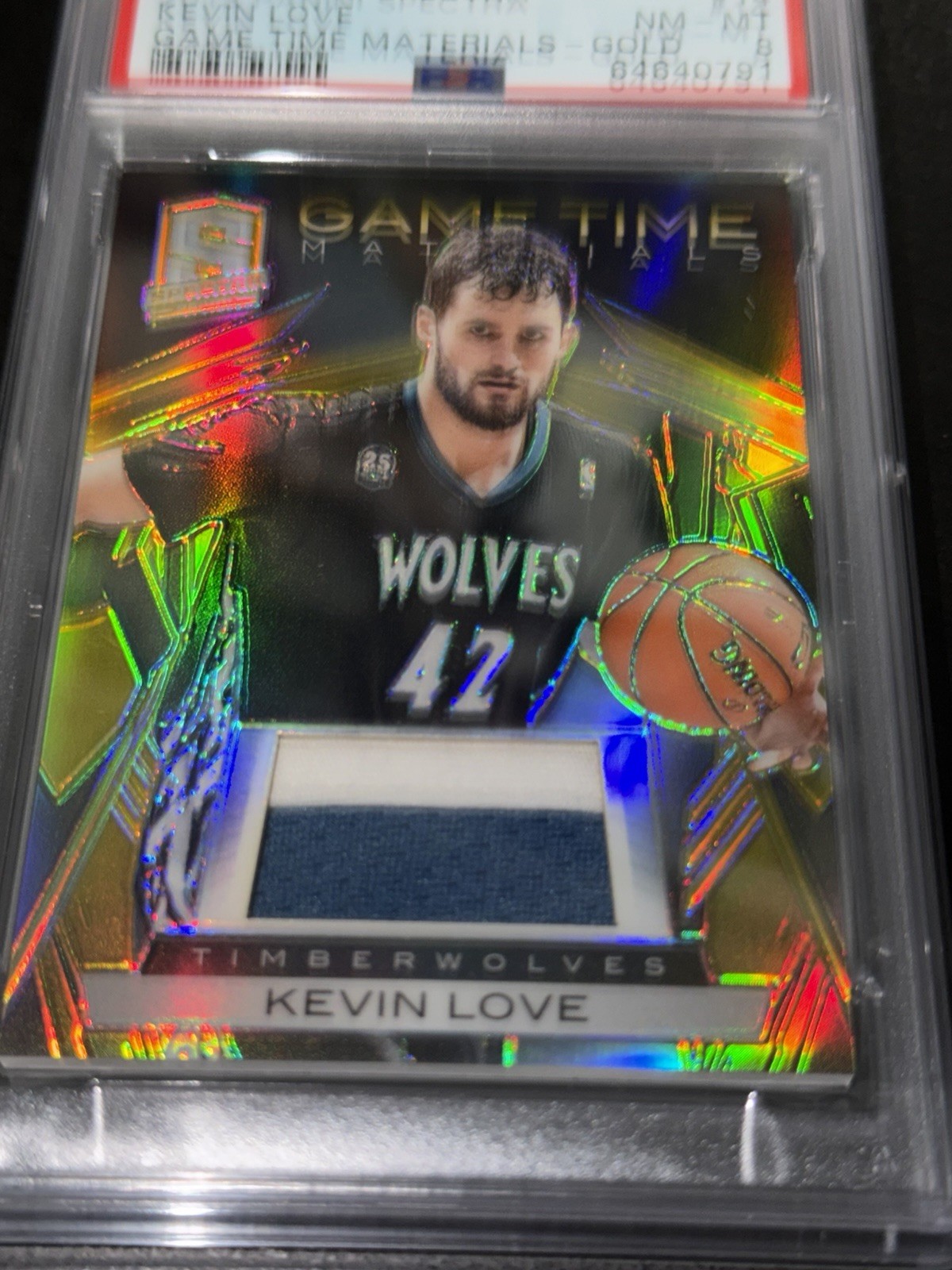 Kevin Love—2013 Spectra—GameTime—GAME WORN PATCH—GOLD—SSP—/10—PSA 8—POP 1—ONLY 1 view 14