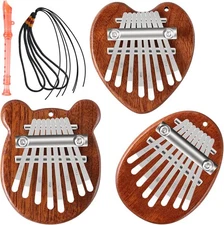 EASTROCK 8 Key Mini Kalimba, Finger Thumb Piano with Accessory Pendant w3 