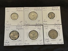 INDIA REPUBLIC 1951 TO 1982 6 COIN RUPEE PAISE XF / UNC LOT D19