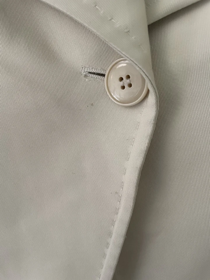 Chaqueta Blazer Abrigo Max Mara Marfil Crema Cuello Volantes Talla 8 Neutro Foto 3 de 4