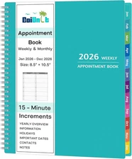 2026 Appointment Book Large 8.5"x10.5" Daily Planner Weekly Monthly Tabs Soft Co