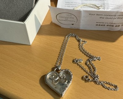 Clogau 925 Silver &  Gold large Locket Pendant & chain / 13.18g / Rare/ boxed