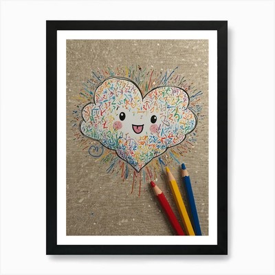 Cloud Drawing Art Print Framed Wall Art Poster Canvas Print Picture