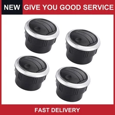 Universal Round Air Outlet Vent Louvered Dashboard Electroplate Knob Pack of 4