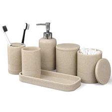 6-Piece Bathroom Accessories Set, Bathroom Accessory Set with Soap Dispenser,...
