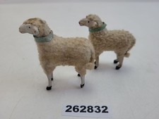 2x Figur Wollschafe Erzgebirge Masse Holz Um 1900 Spielzeug antik #262832