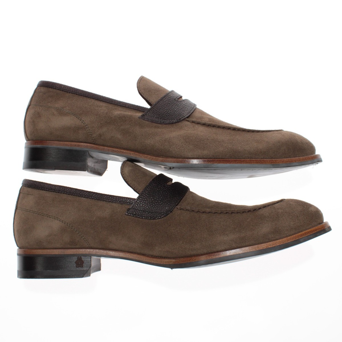 Di Bianco NWB Brera Suede / Scozzina Loafers Size 43.5 (US 10.5) Dark Bark Brown Brera Marmo | Men main image 2